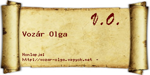 Vozár Olga névjegykártya